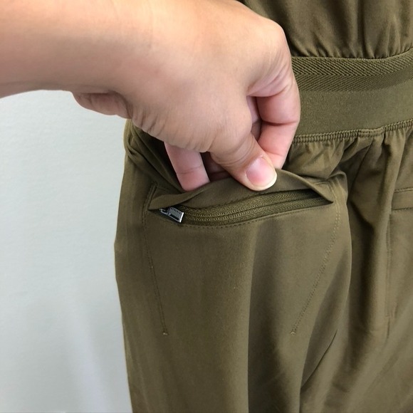 Athleta Wide Leg Jumpsuit Womens 6 Green Sleeveless Granola Earthy Boho - Picture 8 of 12